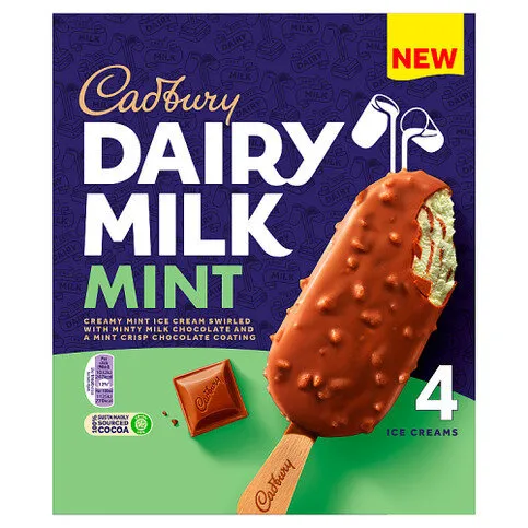 Cadbury Dairy Milk Mint Ice Cream 4 x 90ml (360ml)