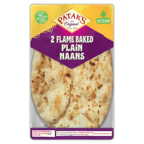 Patak's the Original 2 Flame Baked Plain Naans