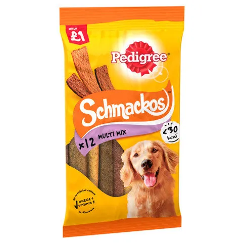Pedigree Schmackos Adult Dog Treats Mixed Variety 12 Sticks 86g