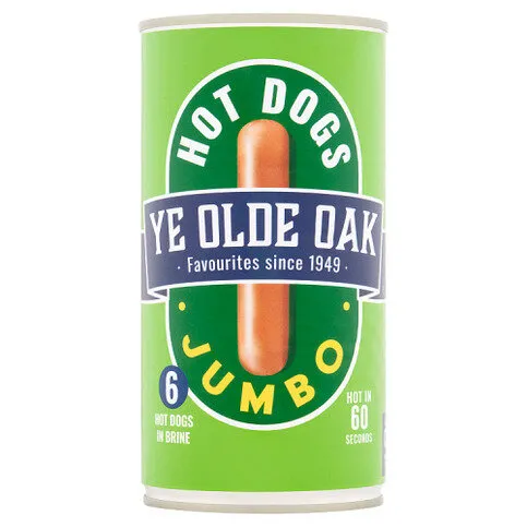 Ye Olde Oak 6 Jumbo Hot Dogs in Brine 560g