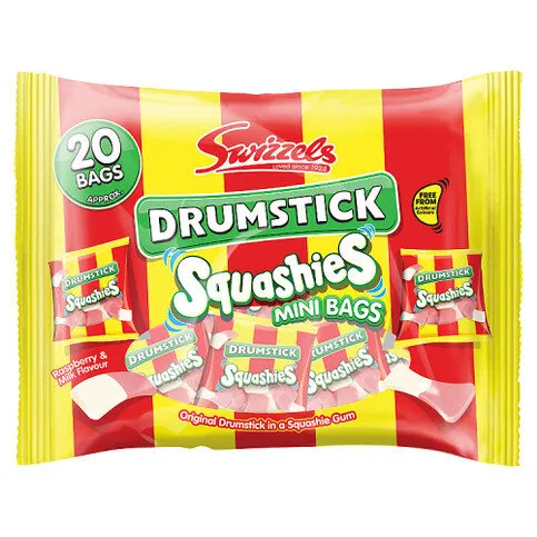 Swizzels Drumstick Squashies Mini Bags Raspberry & Milk Flavour