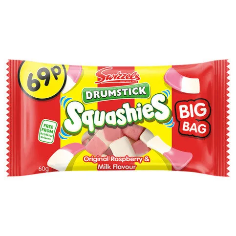 Swizels Drumstick Squashies Original Raspberry & Milk Flavour 60g