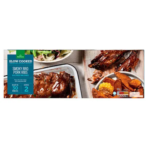 Morrisons Slow Cooked Smoky Bbq Pork Ribs in a Sticky Bbq Sauce 510g