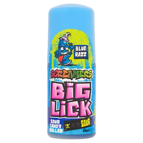 Zed Candy Screamers Blue Razz Big Lick Sour Candy Roller 60ml