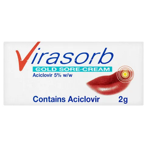 Virasorb Cold Sore Cream Aciclovir 5% w/w 2g