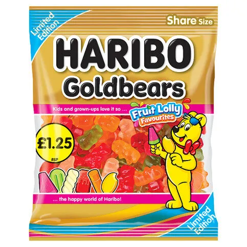 HARIBO Limited Edition Goldbears Fruit Lolly Favourites 140g