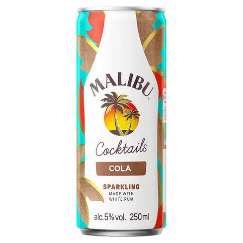 Malibu Cola Sparkling Pre-Mixed Drink 250ml
