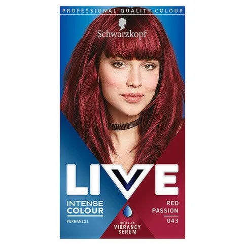 Schwarzkopf Live Intense Colour Red Hair Dye Red Passion 043 Permanent