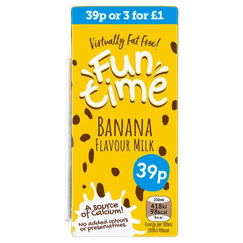 Fun Time Banana Flavour Milk 200ml