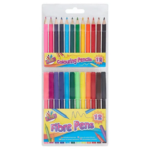 Artbox 12 Colouring Pencils Fibre Pens