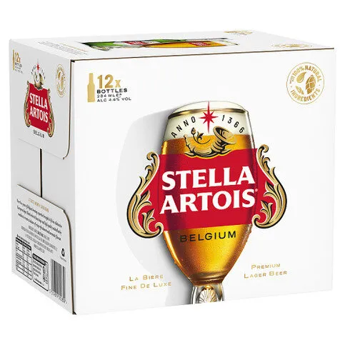 Stella Artois Belgium Premium Lager Beer 12 x 284ml