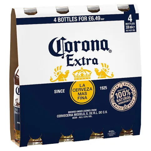 Corona Extra Premium Lager Beer Bottles 4x330ml
