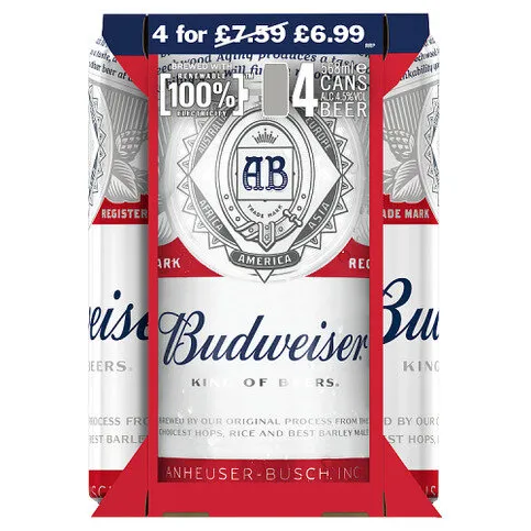 Budweiser Beer 4 x 568ml