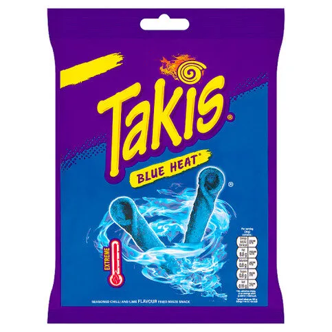 Takis Blue Heat Seasoned Chilli and Lime Flavour Fried Maize Snack 180g