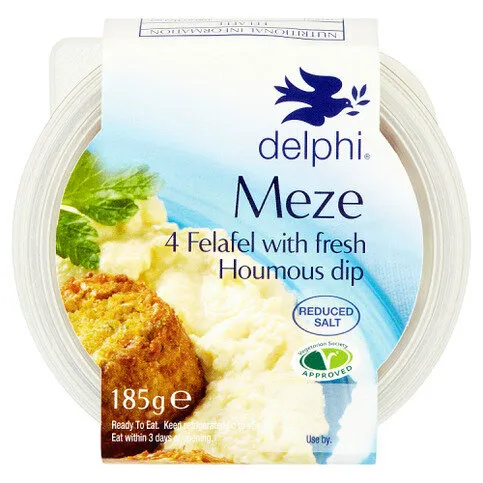 Delphi Meze 4 Felafel with Fresh Houmous Dip 185g