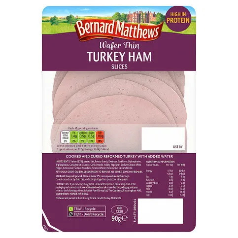 Bernard Matthews Wafer Thin Turkey Ham Slices 90g