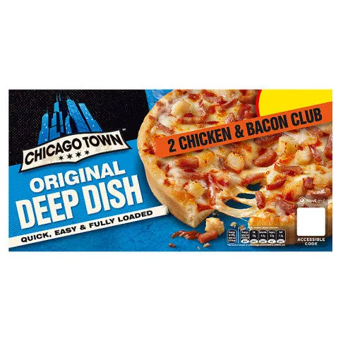 Chicago Town Original Deep Dish Chicken & Bacon Club Pizza 2 x 156g (312g)