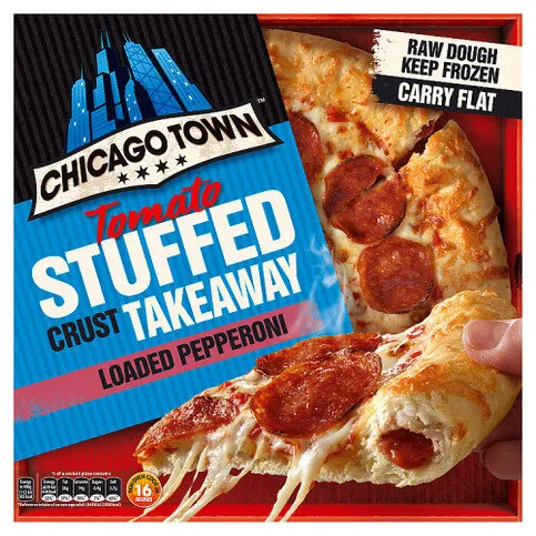 Chicago Town Takeaway Stuffed Crust Pepperoni Medium Pizza 490g