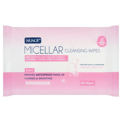 NUAGE MICELLAR CLEANSING WIPES TWIN PACK 2X20