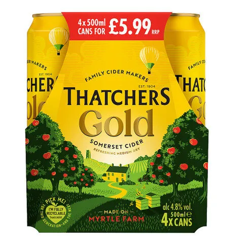 Thatchers Gold Somerset Cider 4 x 440ml