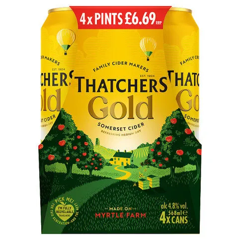 Thatchers Gold Somerset Cider 4 x 568ml