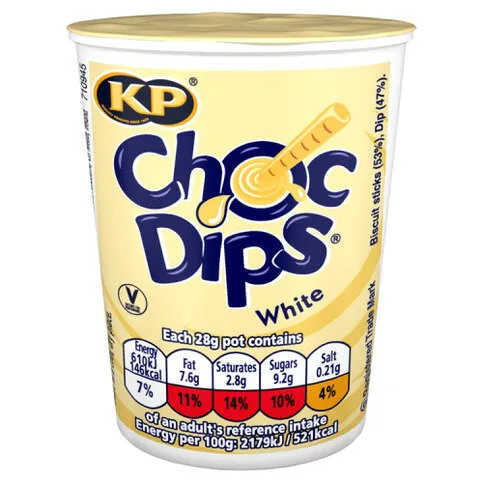 KP Choc Dips White 28g