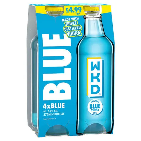 WKD Original Blue Vodka Mix 4 x 275ml