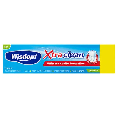 Wisdom Xtra Clean Ultimate Cavity Protection Fluoride Toothpaste Fresh Mint 75ml