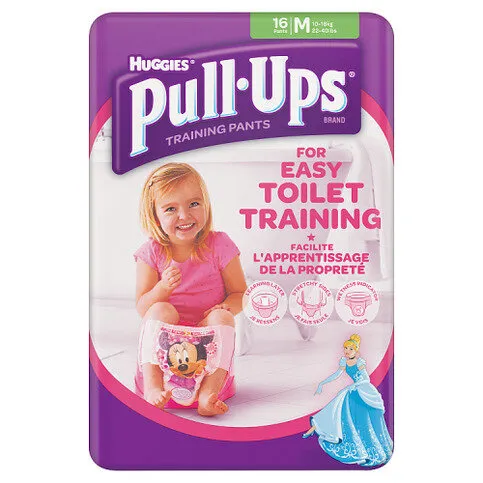 Huggies Pull Ups Day Time Potty Training Pants Girls Size Medium, 16 Pants