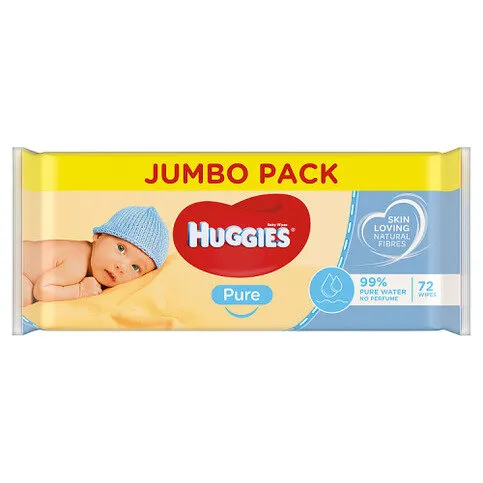 Huggies Pure Jumbo Pack 72 Wipes