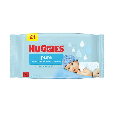 Huggies Pure Baby Wipes Pm 1.00 48pack