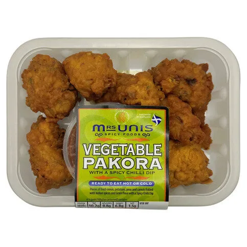 Mrs Unis Spicy Foods Vegetable Pakora with a Spicy Chilli Dip 200g