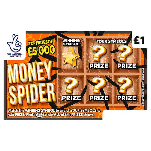 National Lottery £1 £5,000 Money Spider Scratchcard Game