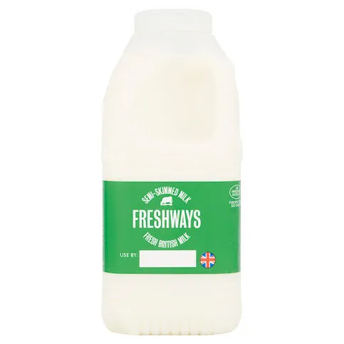 Freshways Semi-Skimmed Milk 1 Pint / 568ml