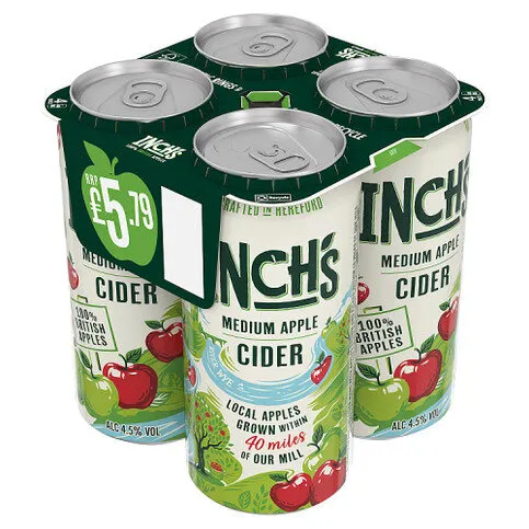 Inch's Medium Apple Cider Cans 4 x 440ml