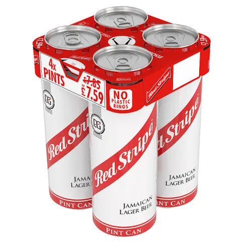 Red Stripe Jamaican Lager Beer 4 Pint Can x 568ml