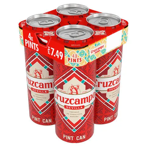 Cruzcampo Sevilla Pint Can 4 x 568ml