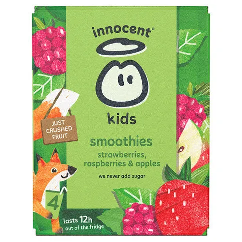 innocent Kids Smoothies Strawberries, Raspberries & Apples 4 x 150ml