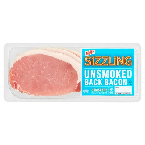 Danish Sizzling Unsmoked Back Bacon 8 Rashers 250g