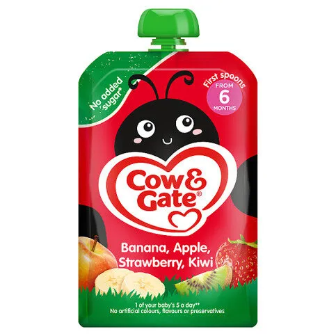 Cow & Gate Banana, Apple, Strawberry, Kiwi 100g