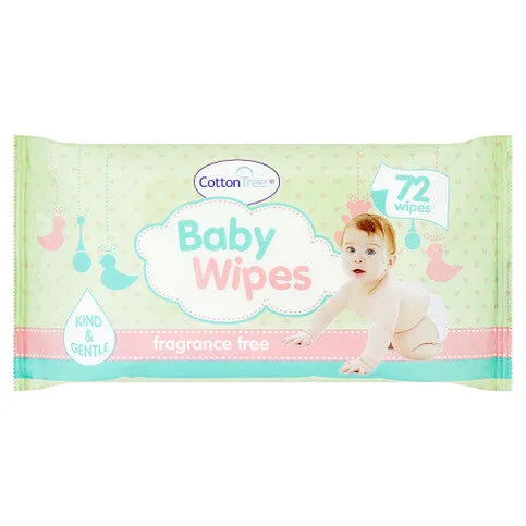 Cotton Tree 72 Fragrance Free Baby Wipes