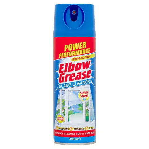 ELBOW GREASE GLASS CLEANER AEROSOL 400ML