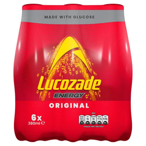 Lucozade Energy Drink Original 6 x 380ml Multipack