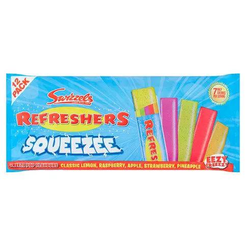 Swizzels Refreshers Squeeze Classic Lemon, Raspberry, Apple, Strawberry, Pineapple 12 x 50ml (600ml)