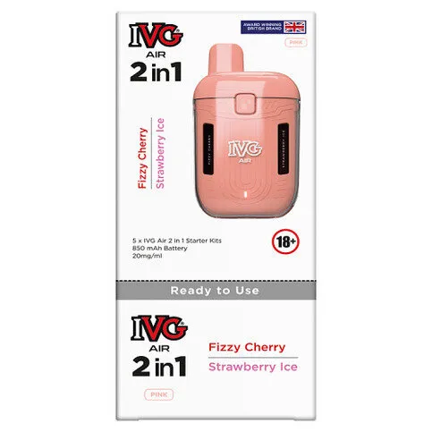 IVG Air Pink Fizzy Cherry, Strawberry Ice 2 in 1 Pods  20 mg/ml