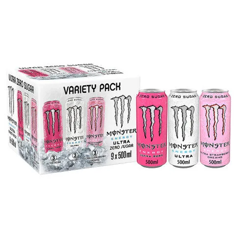 Monster Energy Drink Ultra Variety Pack 9 x 500ml Cans