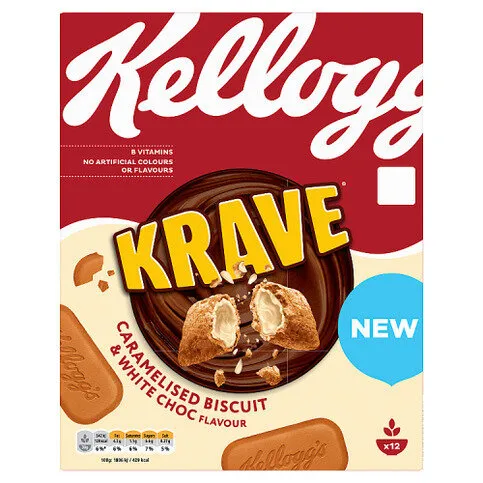Kellogg's Krave Caramelised Biscuit & White Choc Flavour 375g