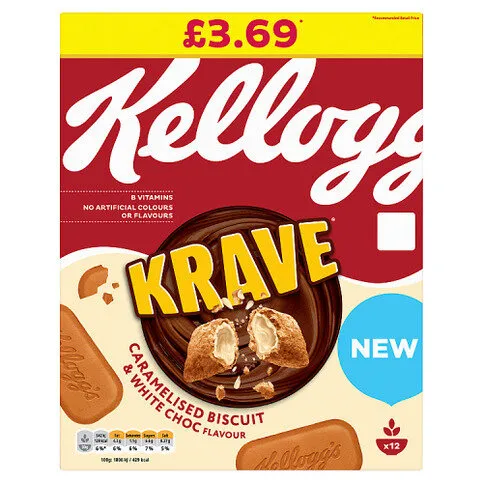 Kellogg's Krave Caramelised Biscuit & White Choc Flavour 375g