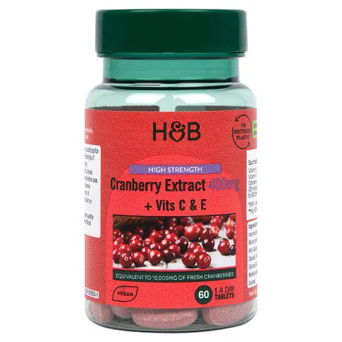 H&B 60 Cranberry Extract 400mg Tablets 1 a Day