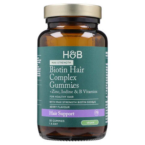 Holland & Barrett Vegan Biotin Hair Complex Berry Flavour 30 Gummies